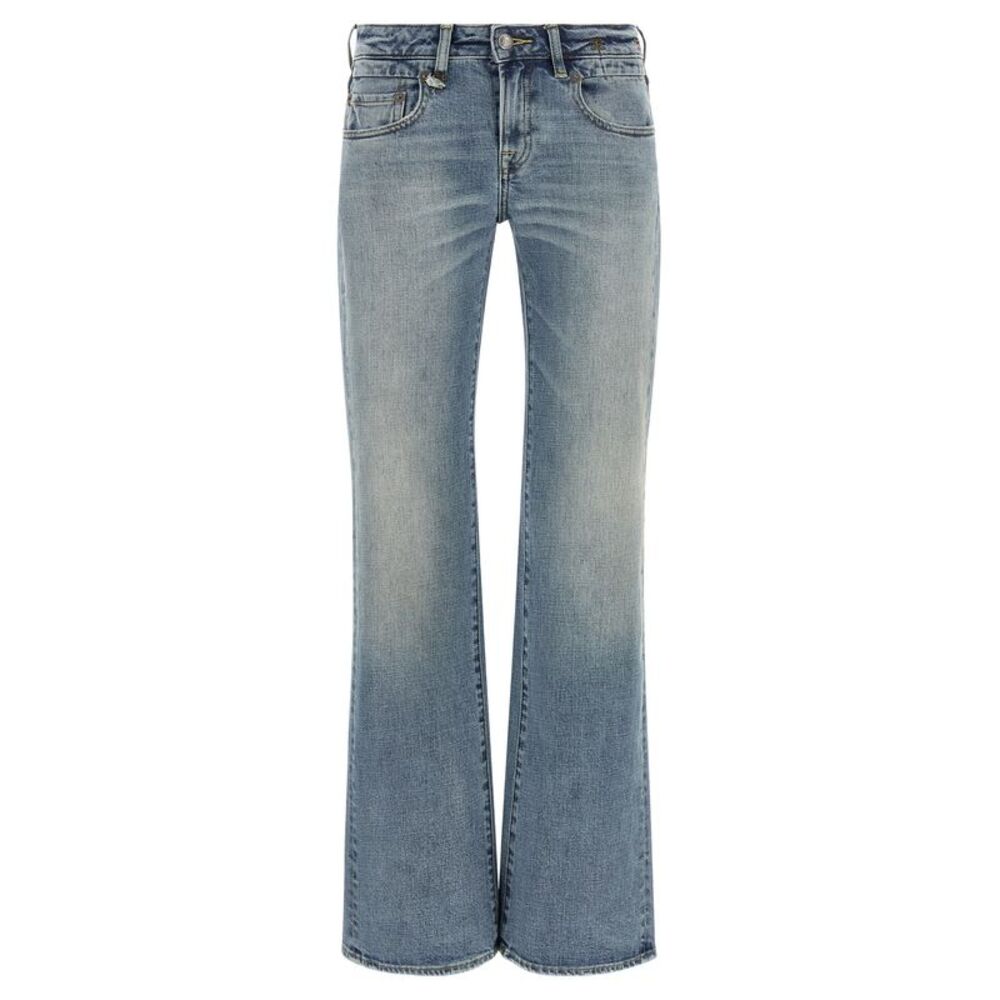 R13 Blue Cotton Flared Women's Jeans